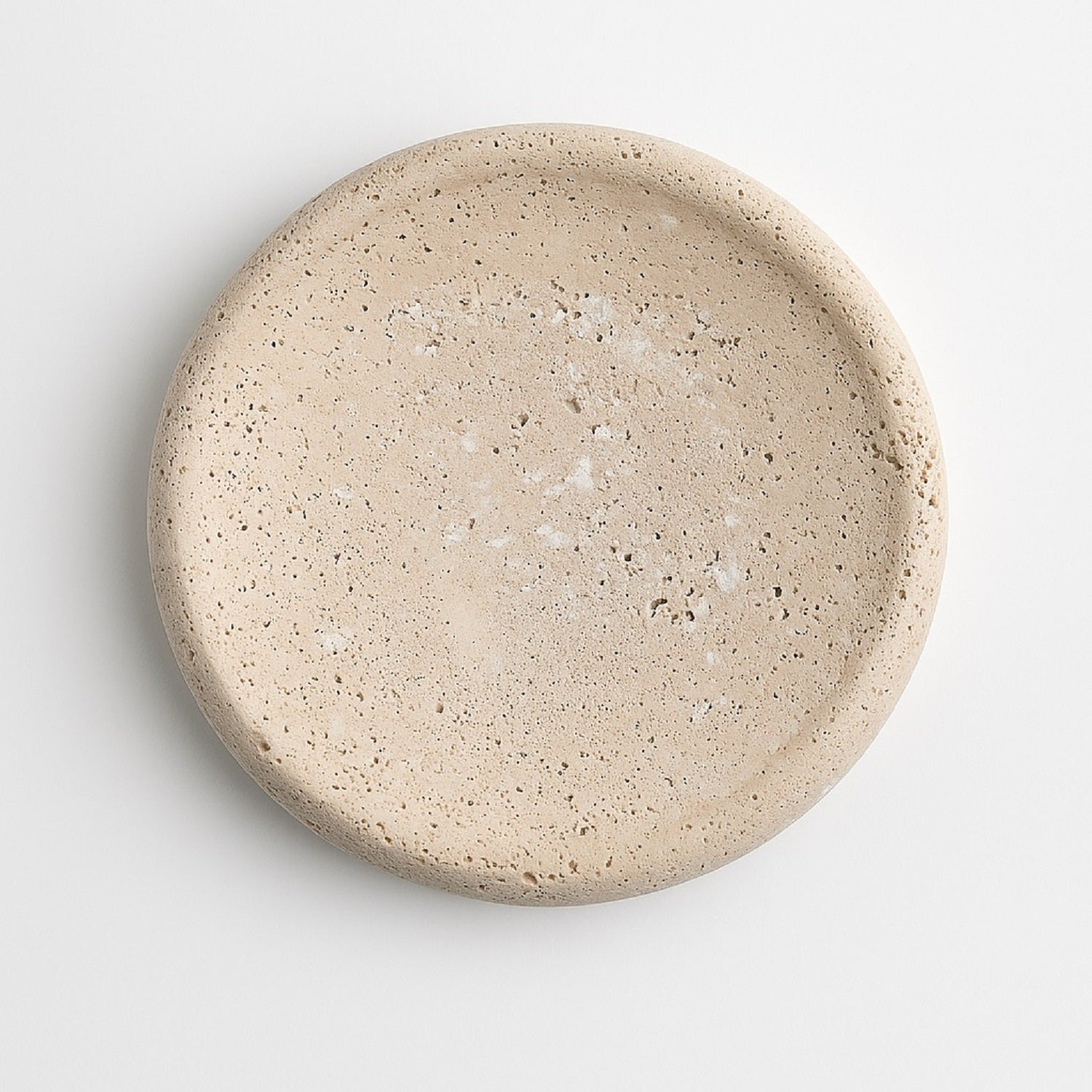 Small Round Travertine Tray