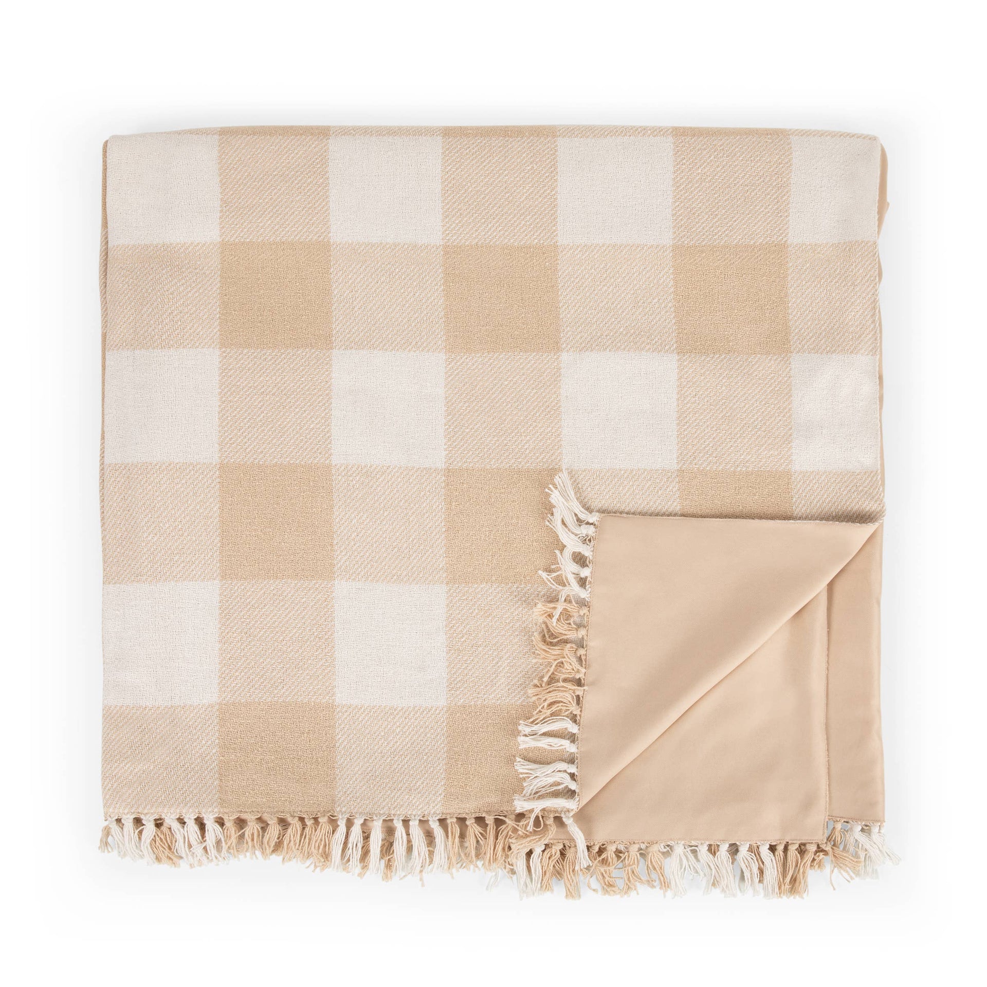 Picnic Blanket w Harness Beige Gingham