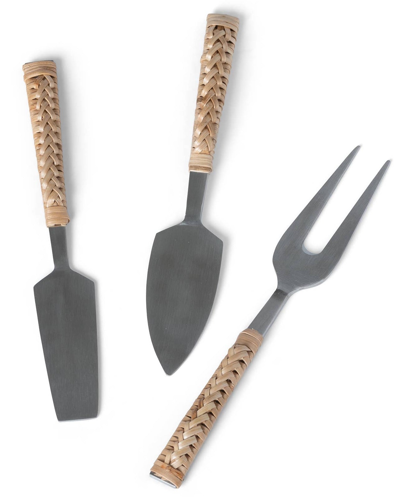 Woven Bamboo Handle Cheese Servers (set of 3)
