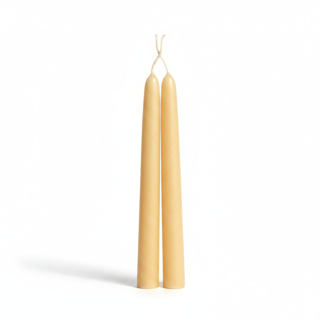 8" Hand Dipped Unscented Taper Candles Ivory