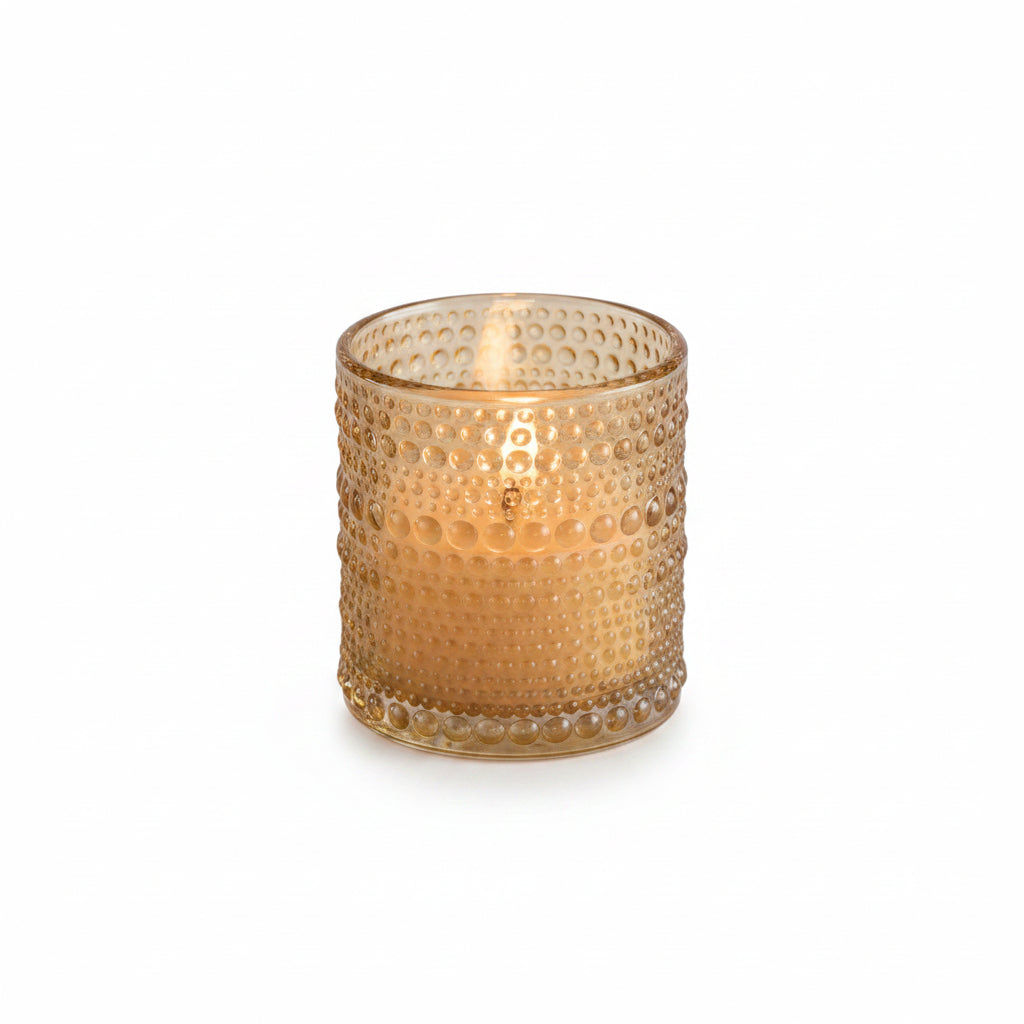 Candle Faux Flame Champagne Dotted 3.25"