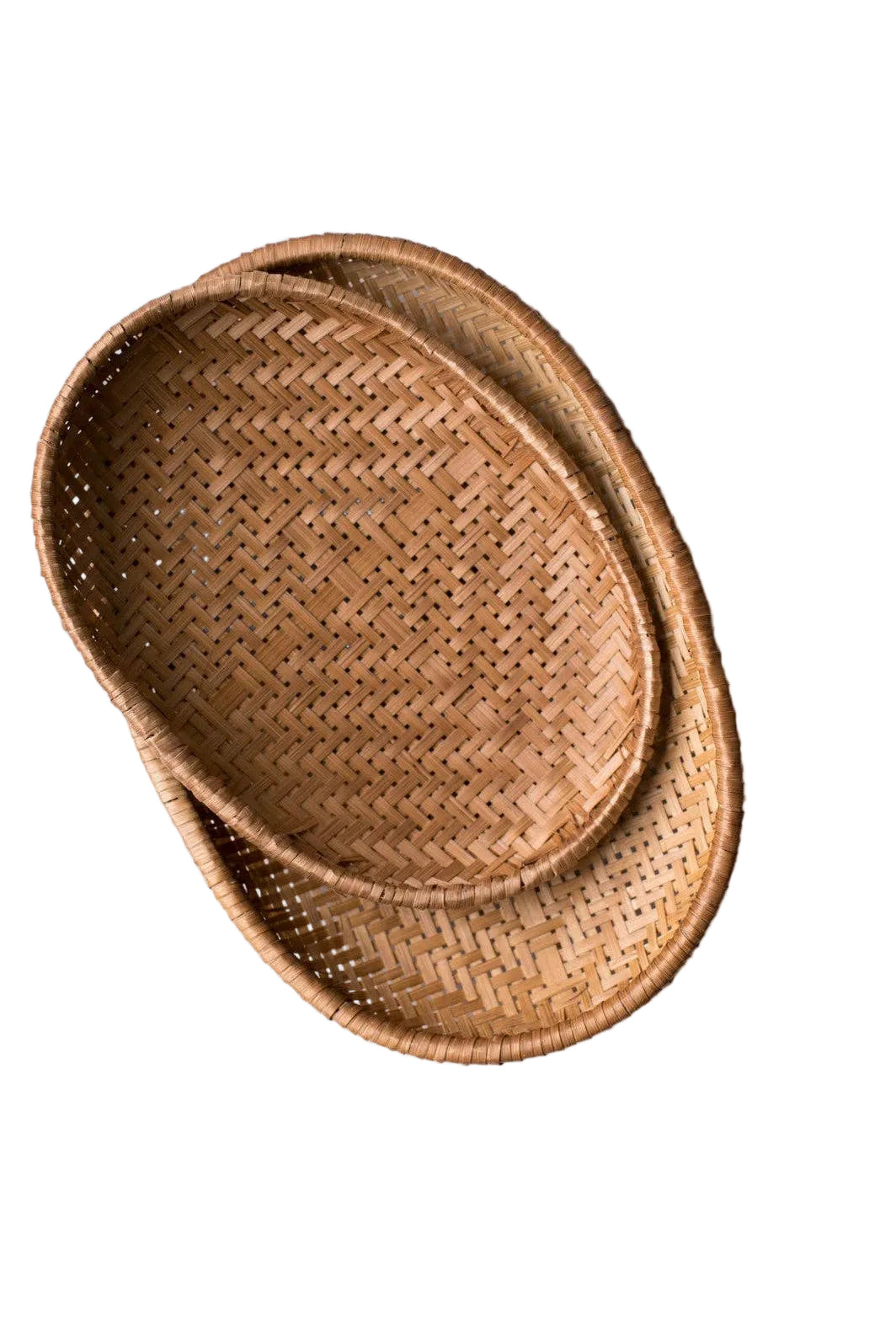 Woven Bamboo Smoked Tray Basket - Small