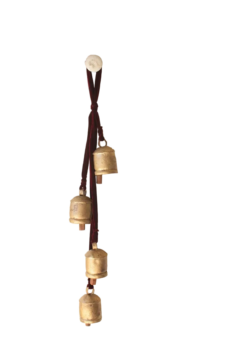 Bells Cluster Red Velvet Ribbon