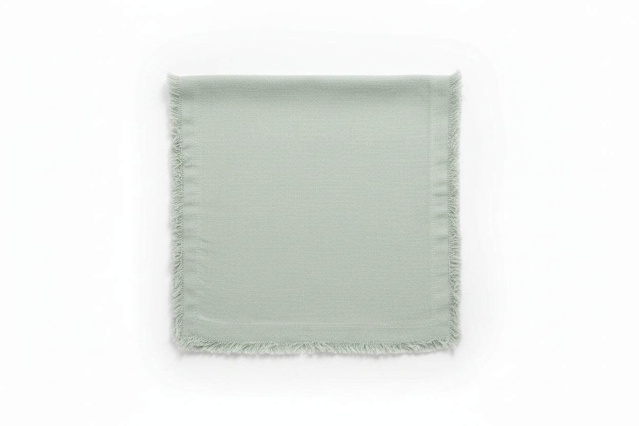 Stonewashed Cotton Linen Blend Cloth Napkin Light Grey (single napkin)