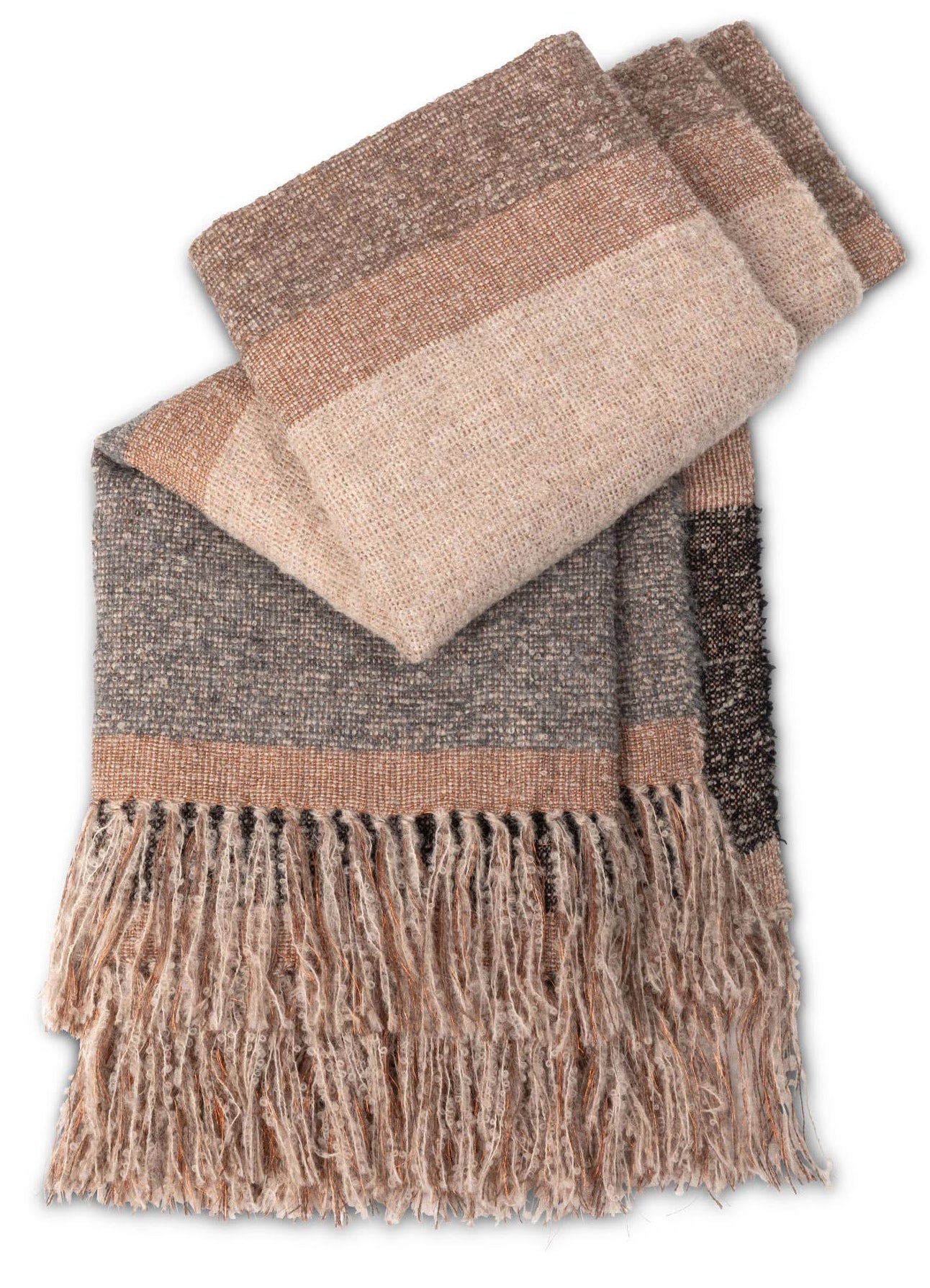 Throw Alpaca Wool Plaid Pattern