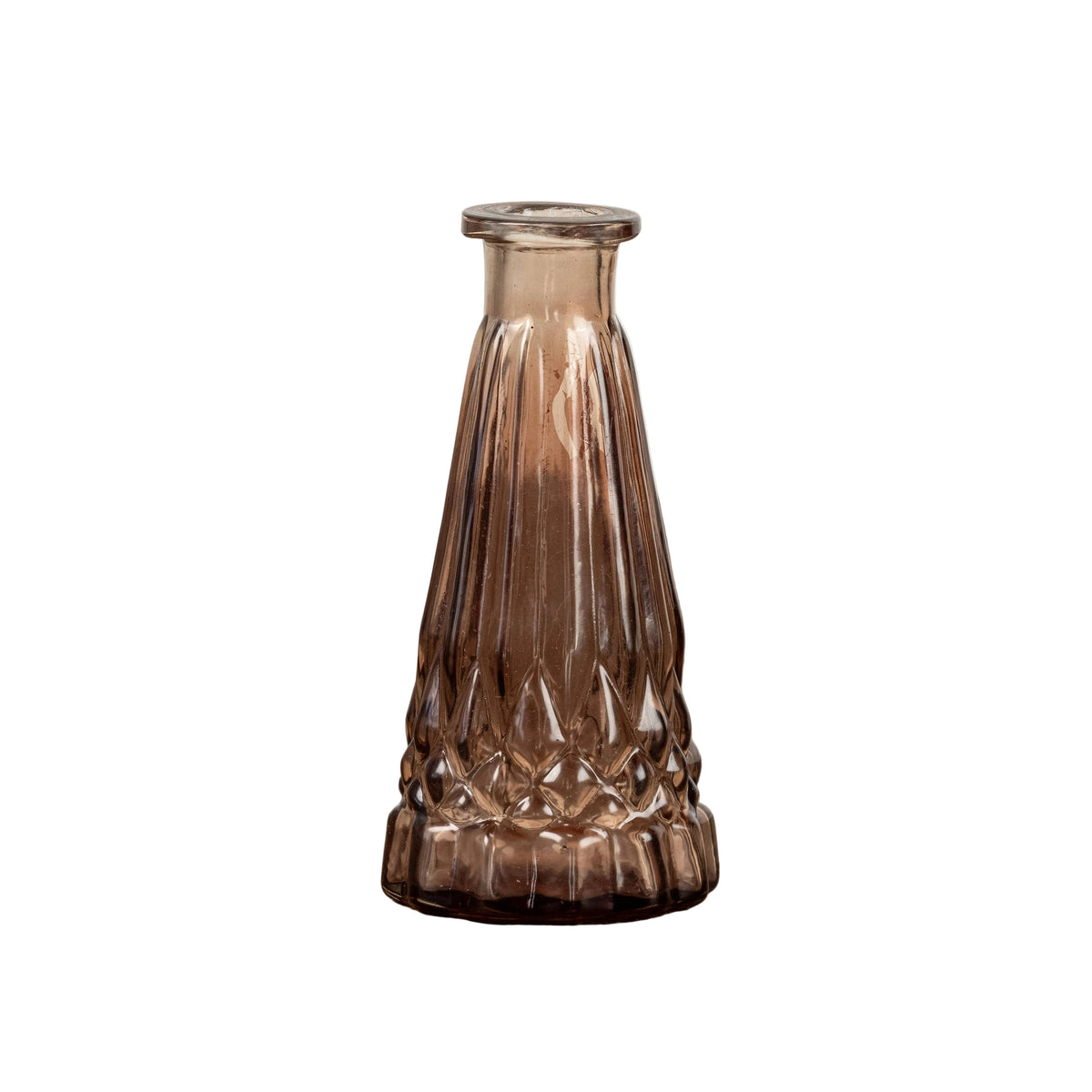 5.25" AMBER TAPERED GLASS BUD VASE