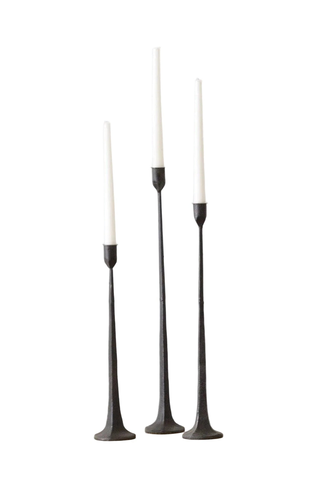 Hand Forged Metal Candle Holders (Set of 3)