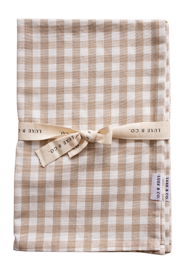 Kitchen Towels Beige Gingham (set of 2)