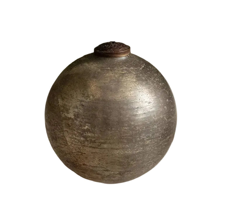 Orn Silver Brown Crackle 5"