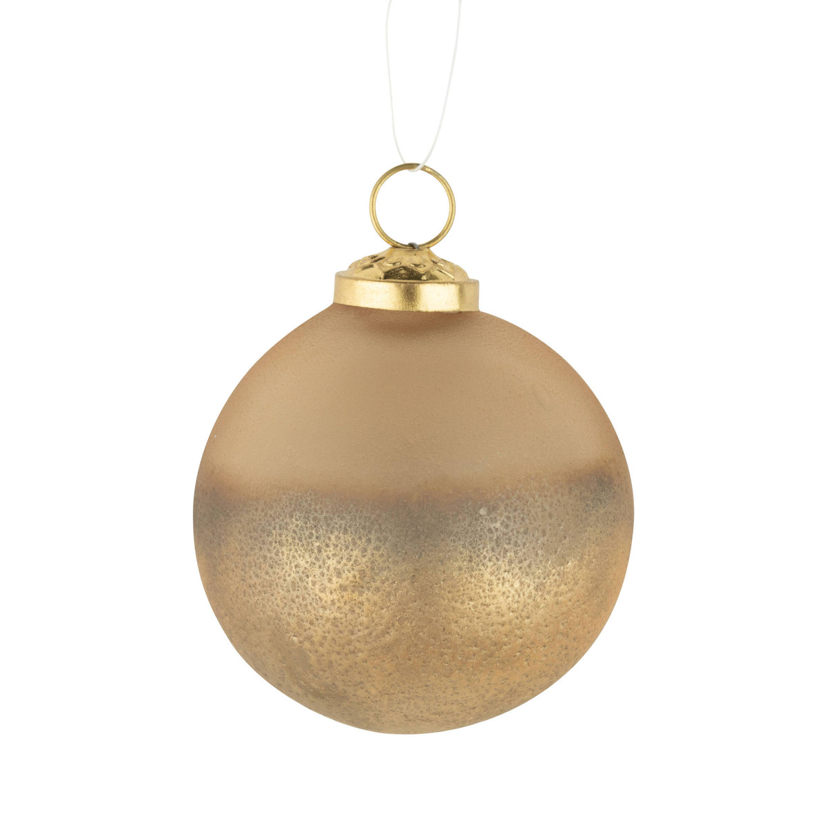 Glass Frosted Gold Orn