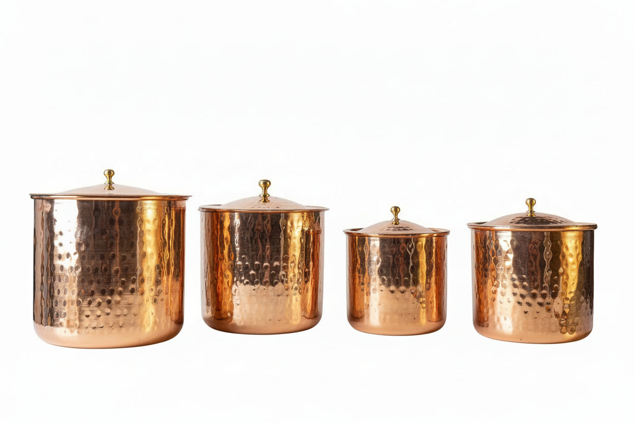 Hand Forged Copper Containers (set of 4)