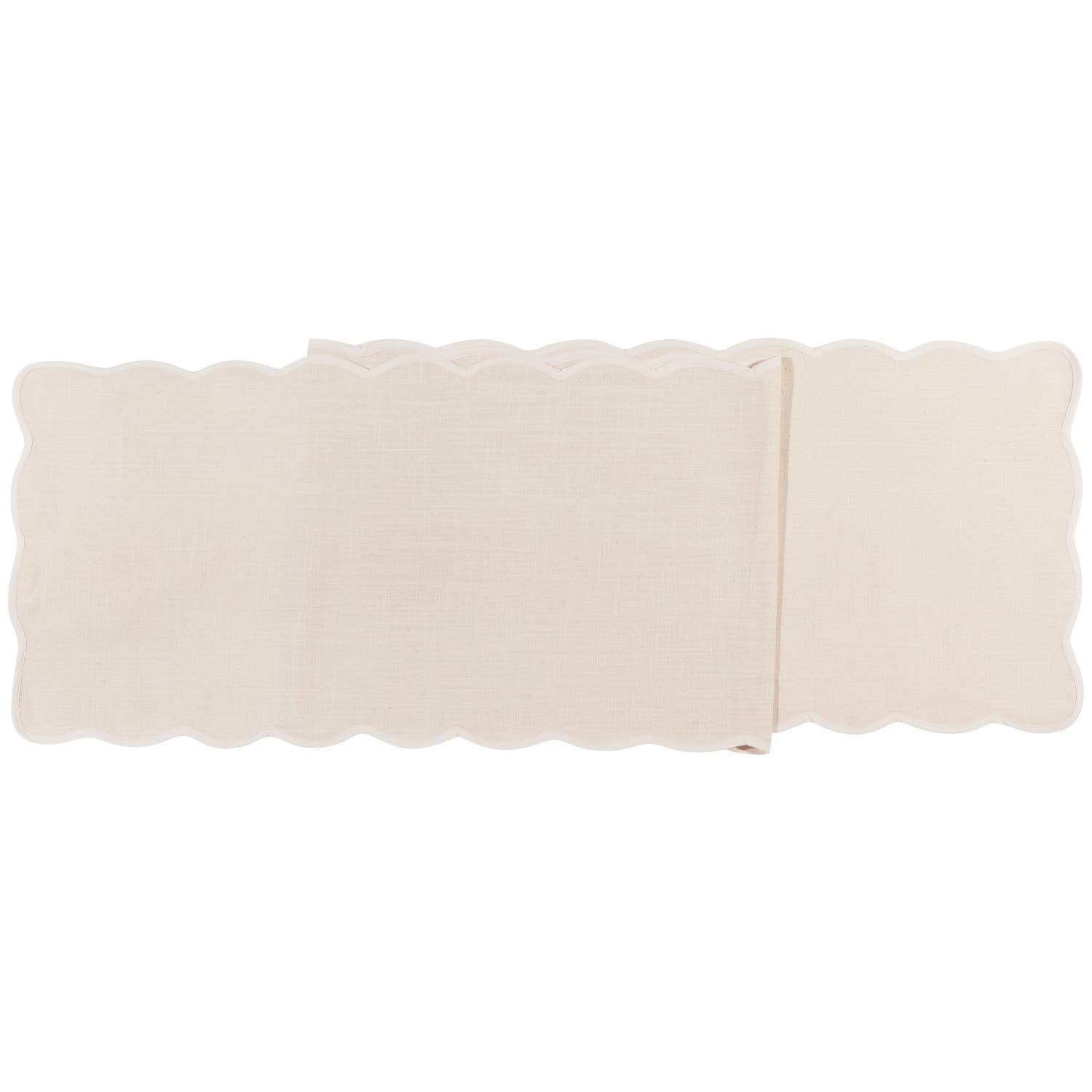 Natural Table Runner Scalloped