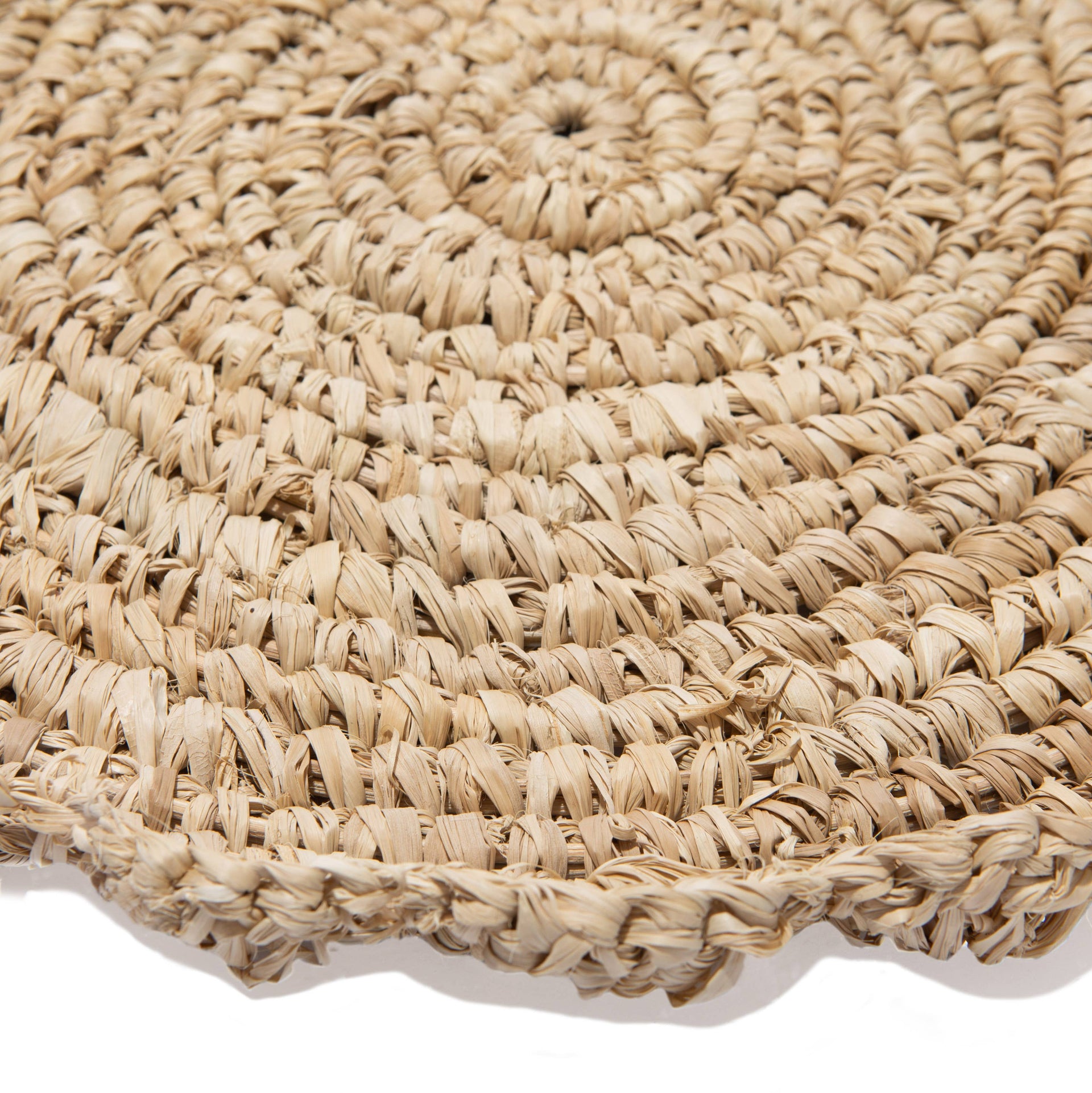 Hand-Woven Natural Raffia Blossom 15" Placemats (set of 4)