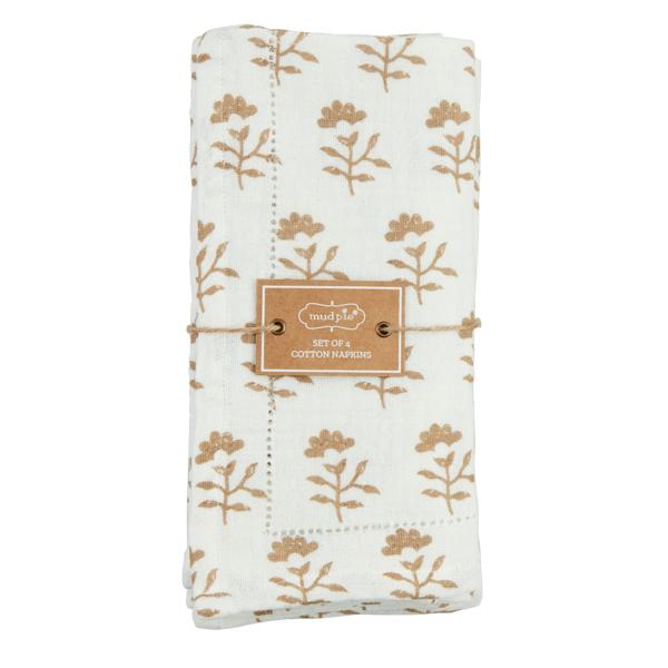 Cloth Napkin Ivory Block Print