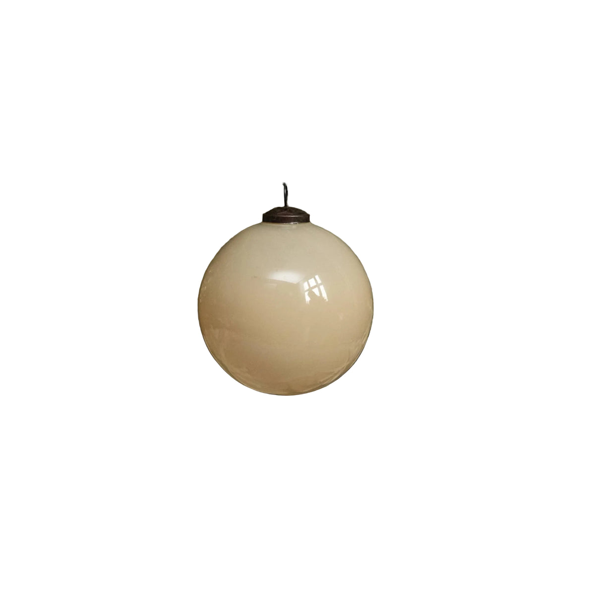 5" CREAM LAYERED GLASS ORNAMENT