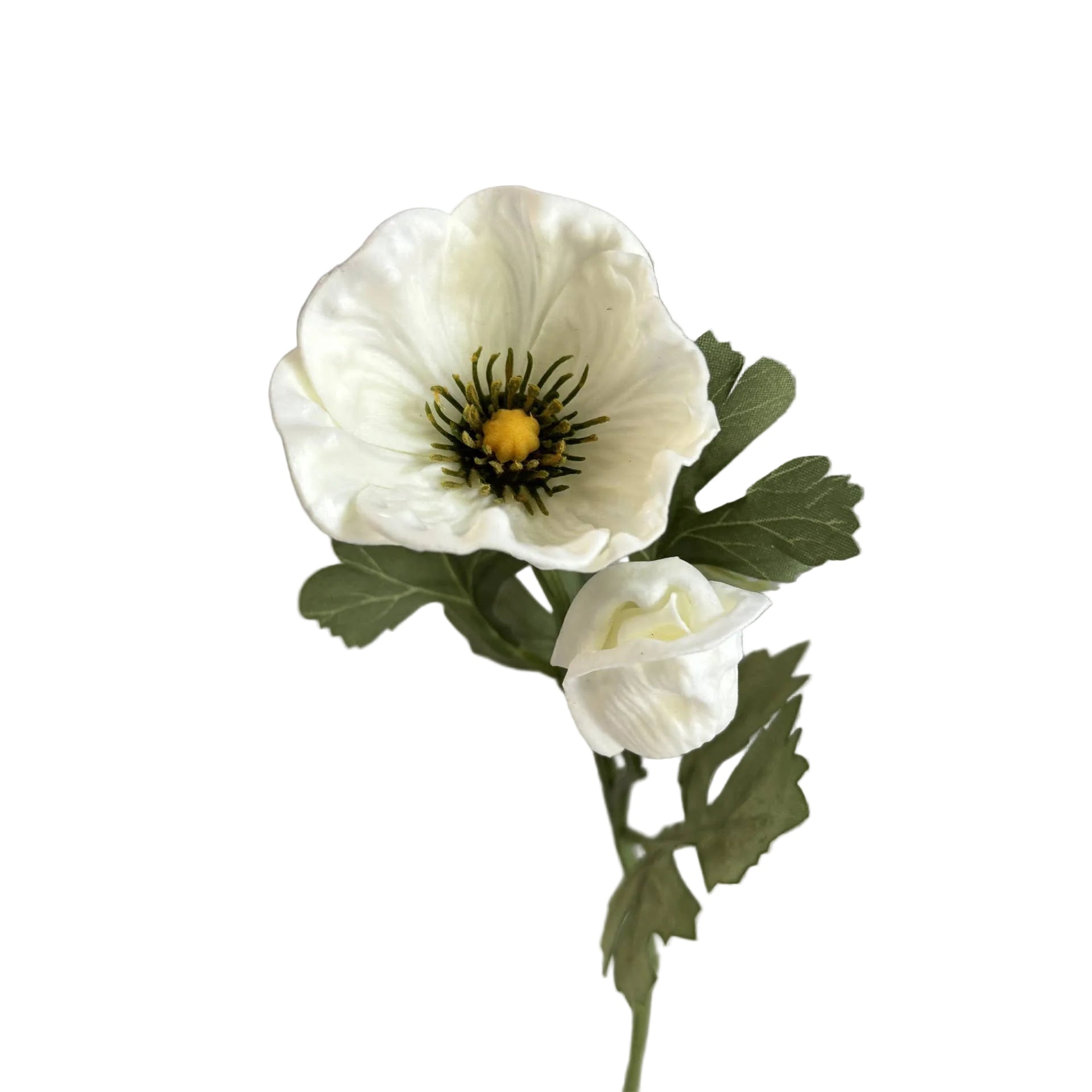 Soft Touch Faux Anemone Flower White