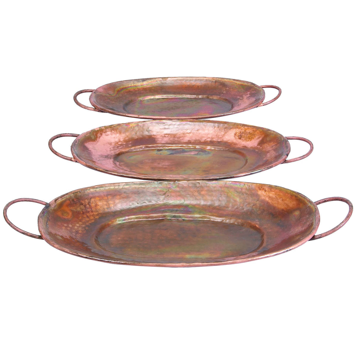 Copper Metal Tray Set