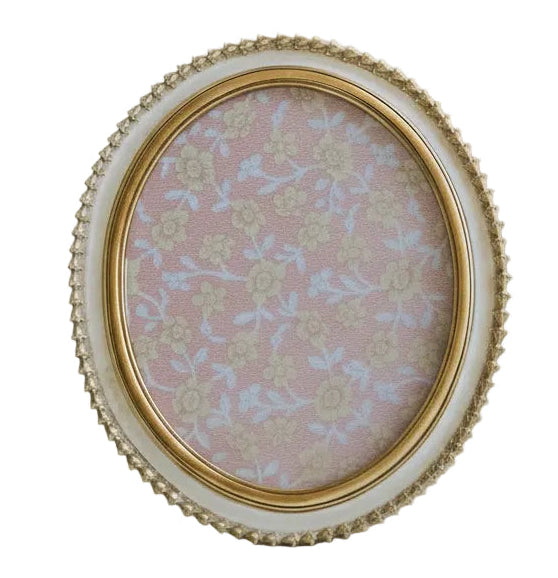 Cream and Gold Oval Photo Frame 8x10