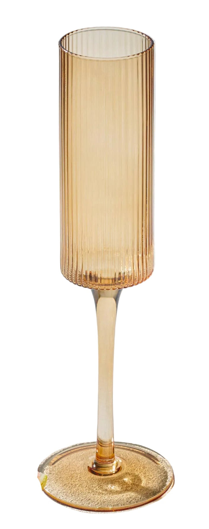 Ribbed Champagne Glass Amber 7oz
