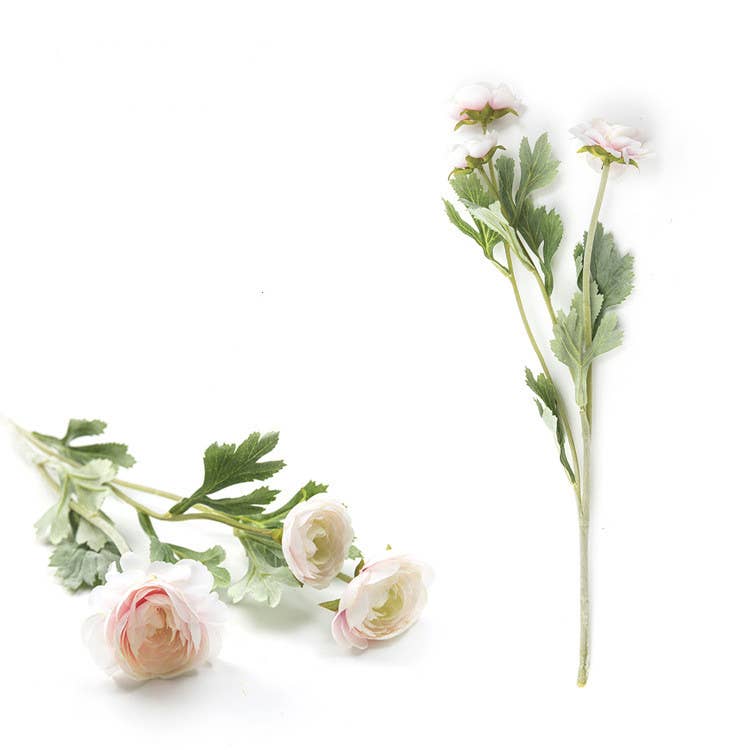 Silk Ranunculus Spray Flowers Light Pink