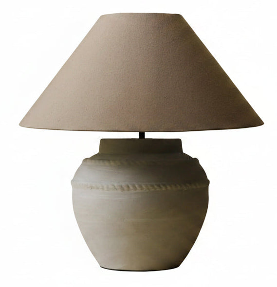 Gustav Large Textured Ceramic Ancient Wabi-Sabi Table Lamp