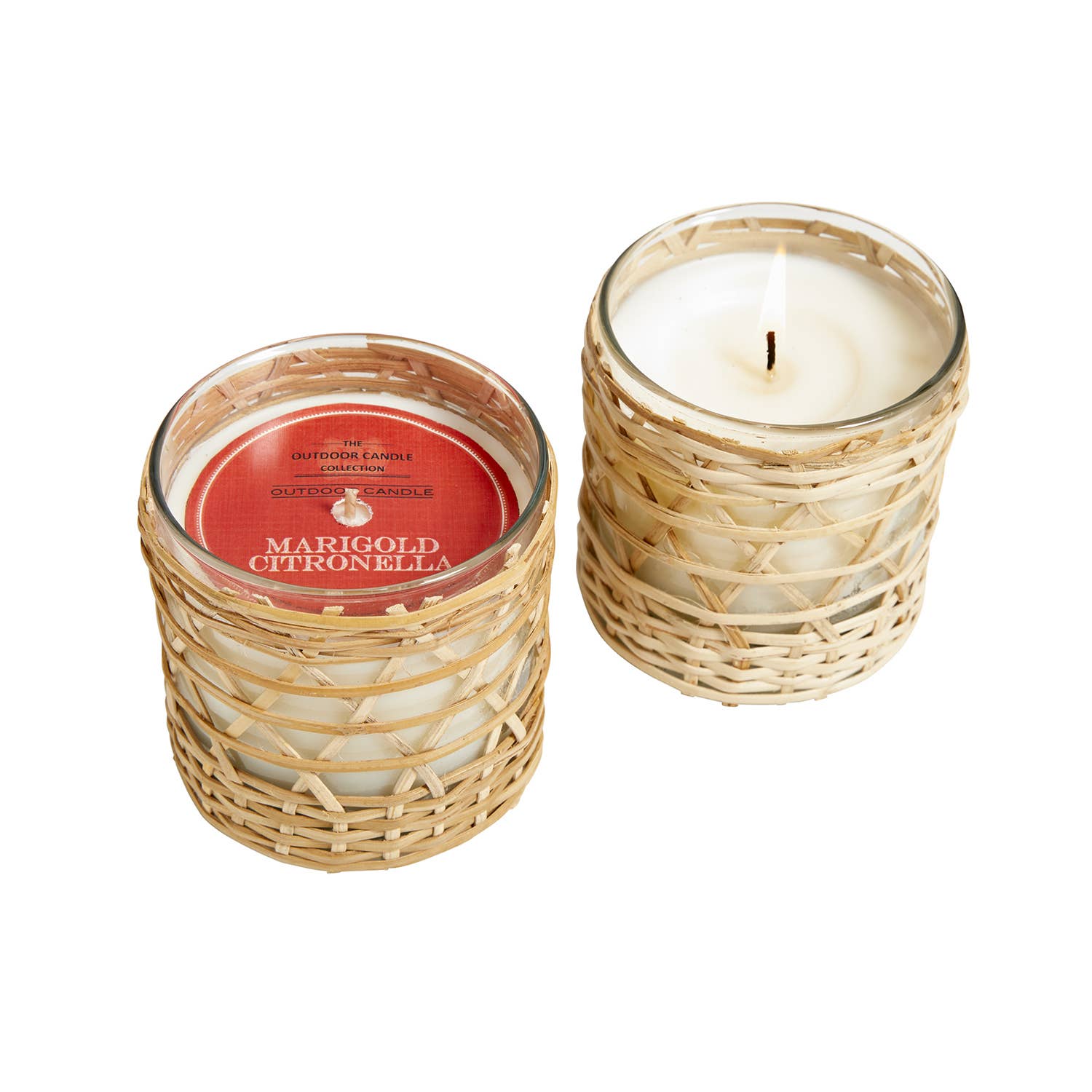 Marigold Citronella Bamboo Wrapped Candle 7oz
