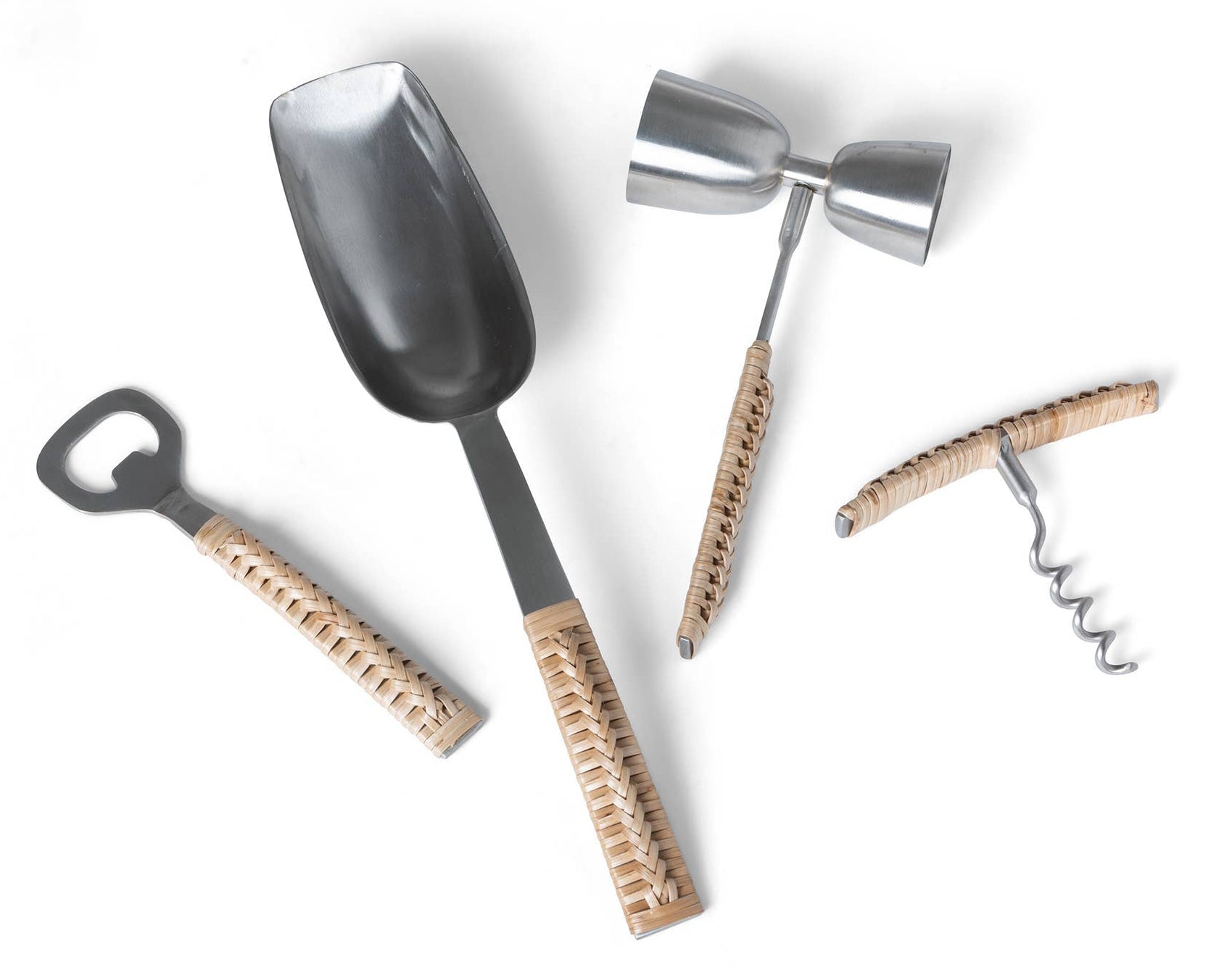 Bar Tools Woven Bamboo Handle (set of 4)