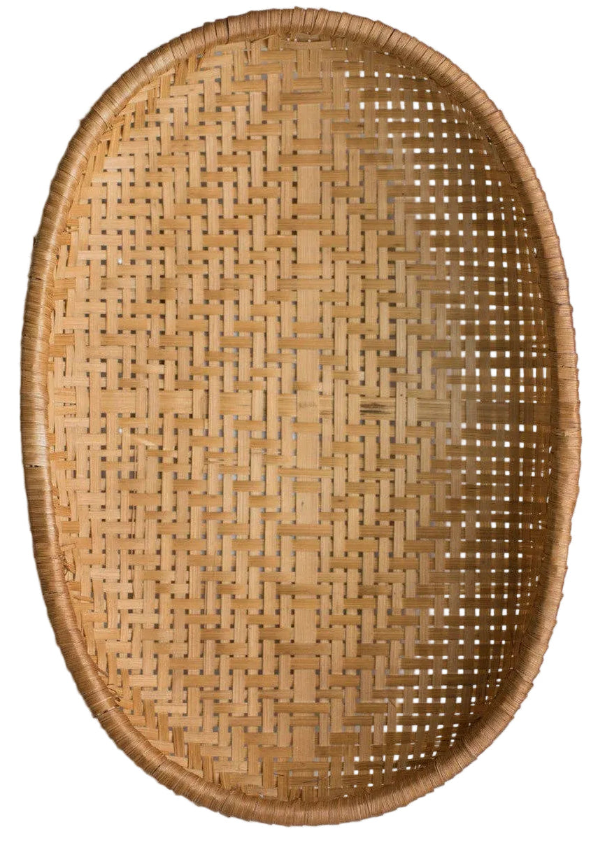 Woven Bamboo Smoked Tray Basket - Large