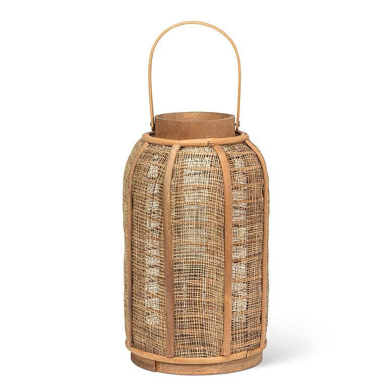 Tall Lantern with Handle-Natural Medium