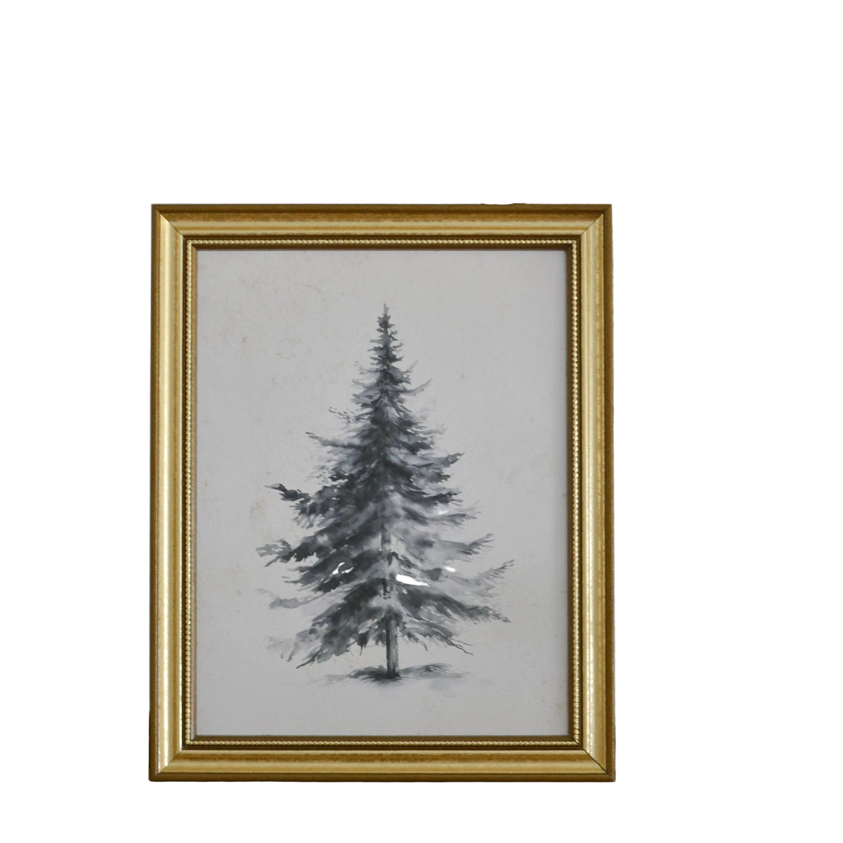 Pine Tree Artwork Gold Frame 5x7