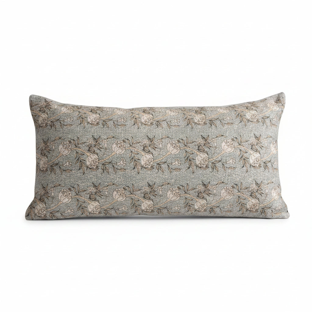 Lumbar Pillow Dusty Blue Floral
