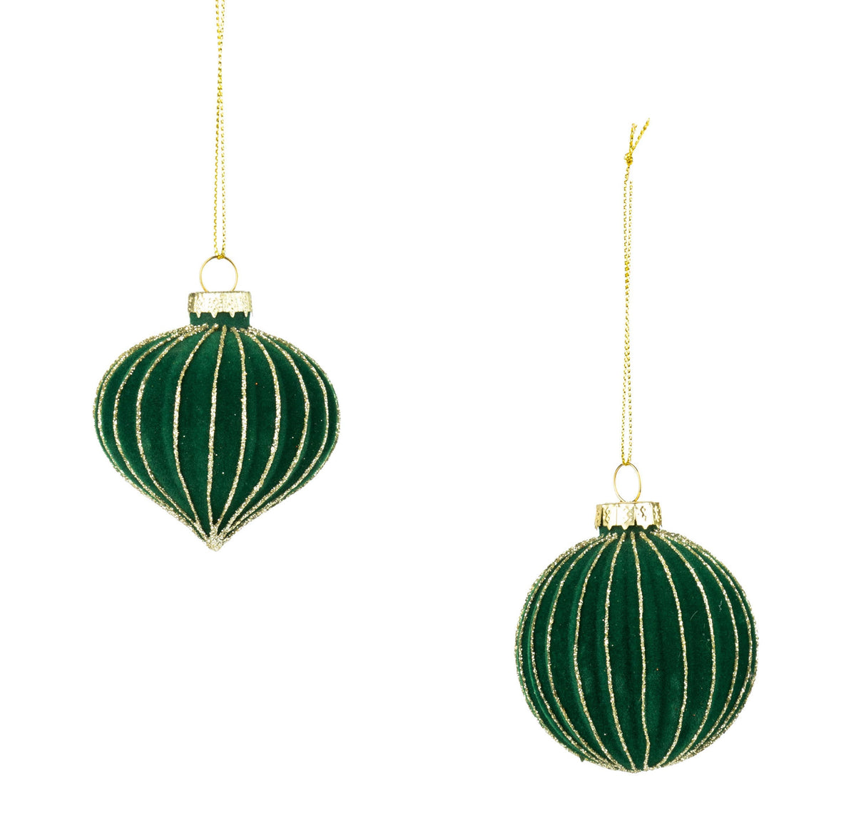 Green Ridged Orn Asst. 2.5"