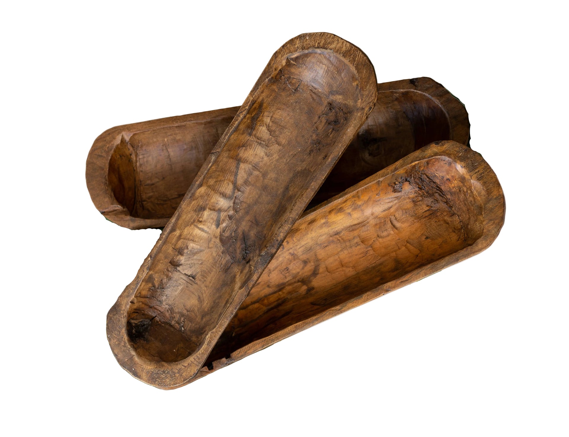 Handcrafted Spanish Oak Elongated Bowl
