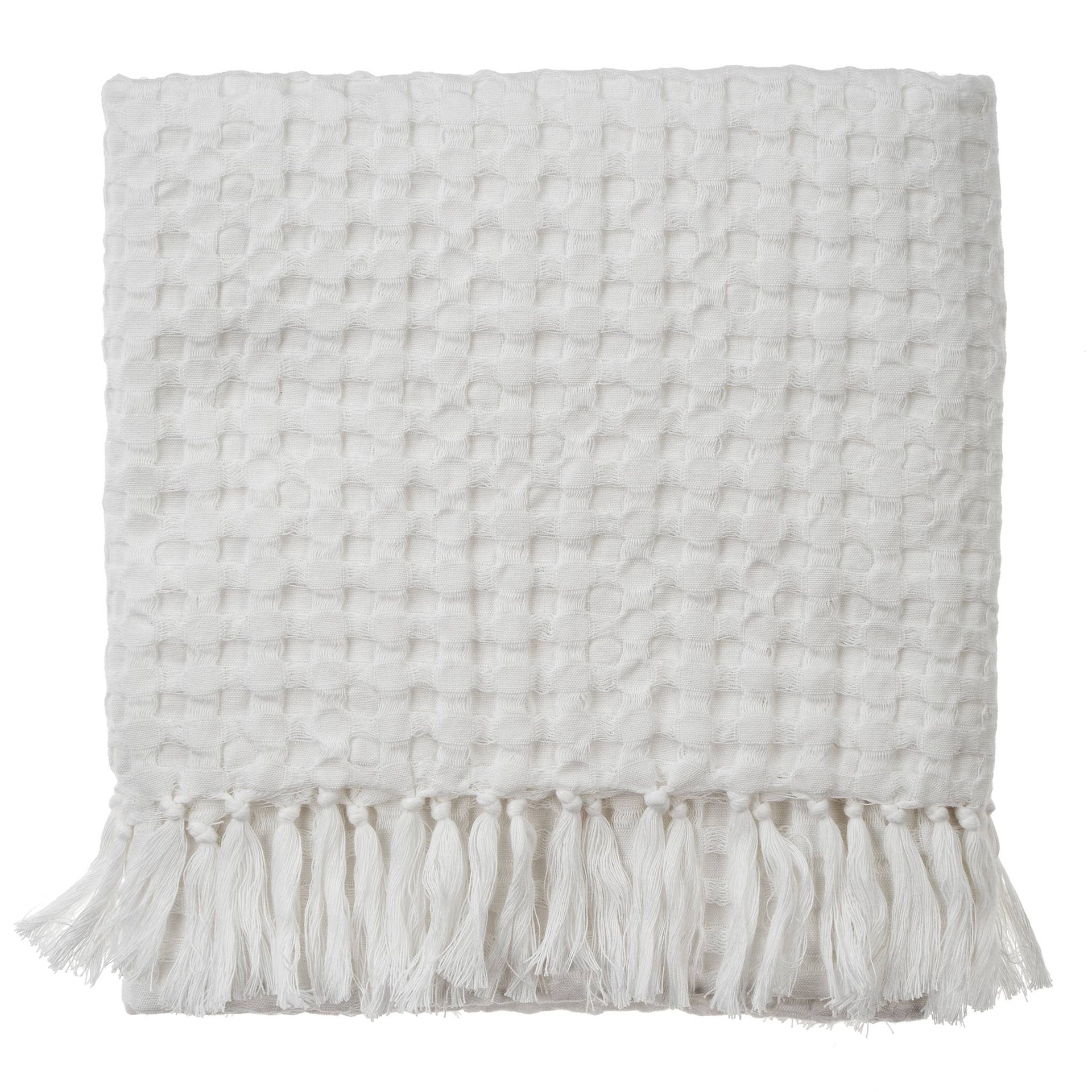 Honeycomb Cotton Absorbent Towel White