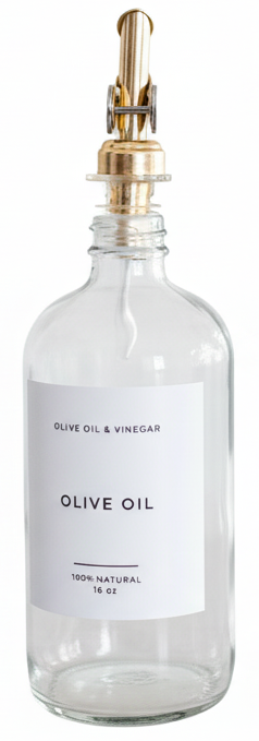 Glass Dispenser Clear Olive Oil Refillable Bottle 16oz