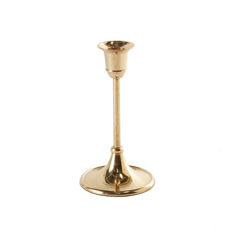 Candlestick Holder Antique Gold 3.25"x6"