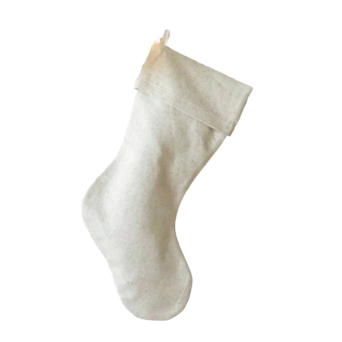 Natural Linen Christmas Stocking