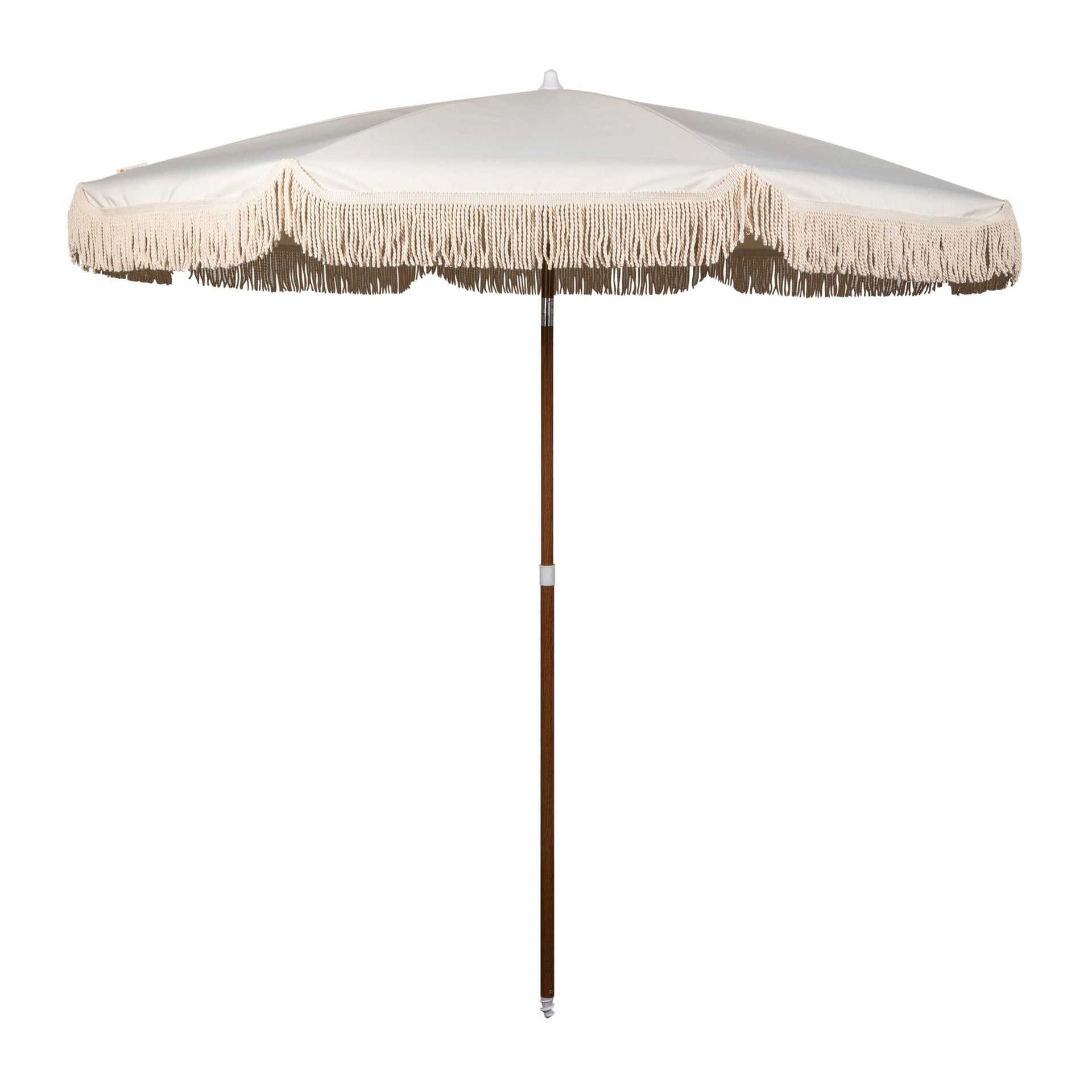 Beach Umbrella Ivory Fringe