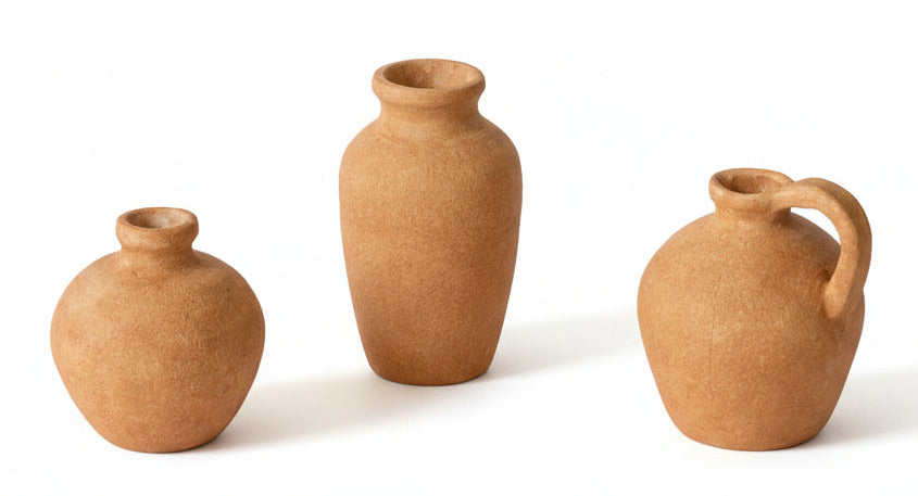 Terracotta Inspired Textured Bud Vases (set of 3)