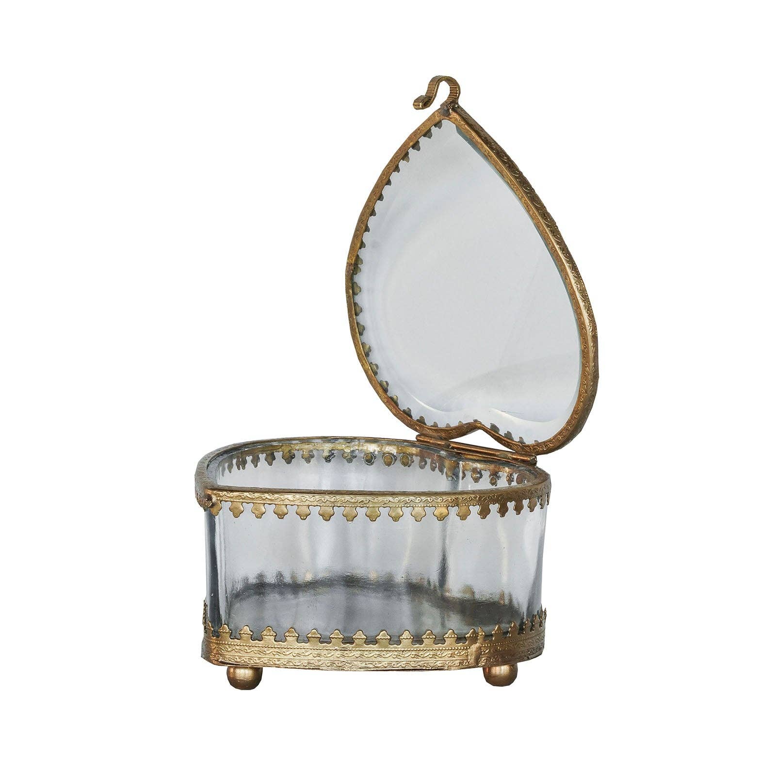 Vintage Brass Heart Display Case