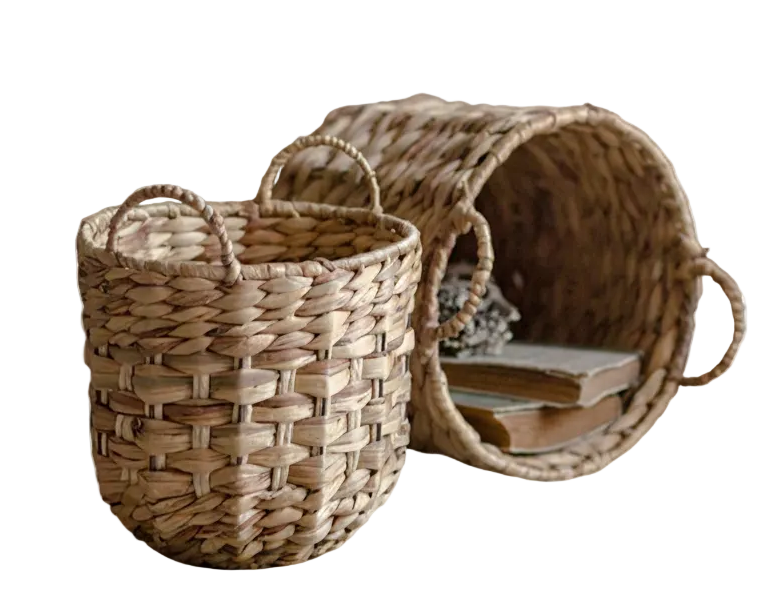 Natural Straw Basket with Handles