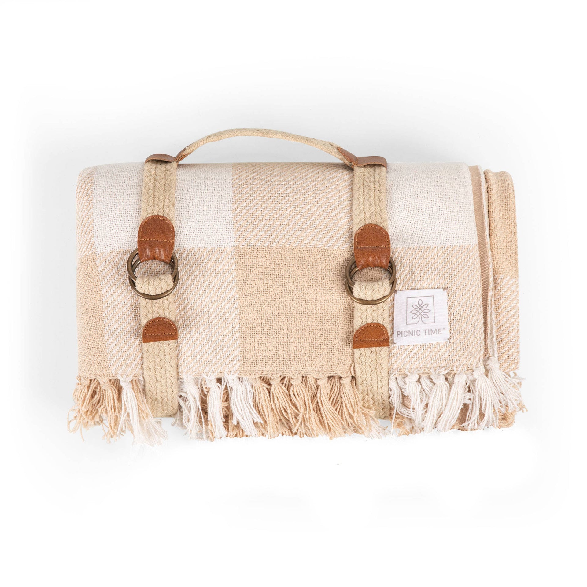 Picnic Blanket w Harness Beige Gingham