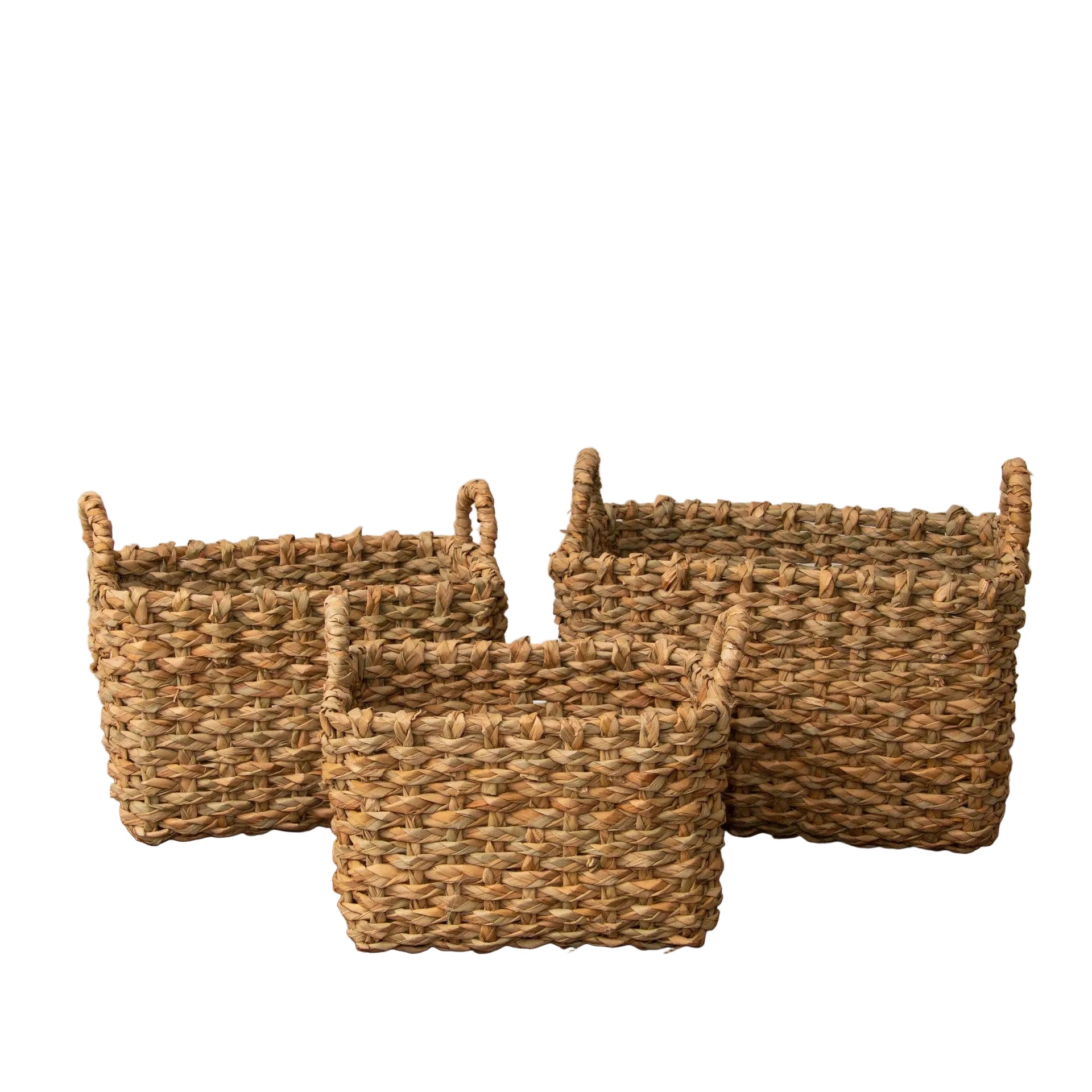 Handmade Woven Straw Storage Baskets (set of 3)