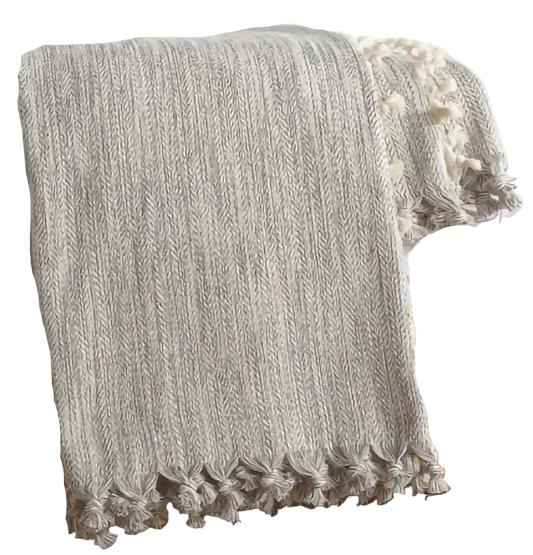 Throw Blanket Turkish Organic Cotton Boho Grey