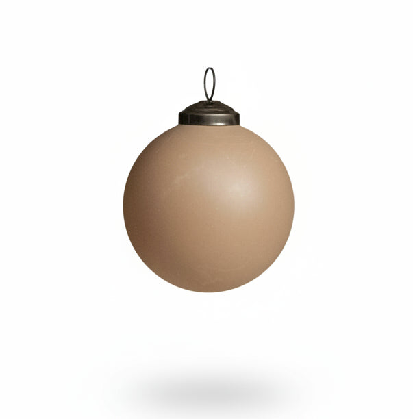 Beige Kugel Ornament 3"