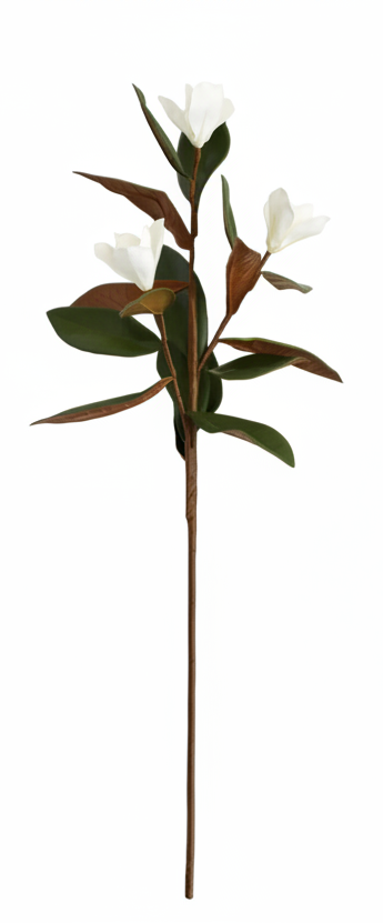 Magnolia Faux Flowers with Leaves 19.5"