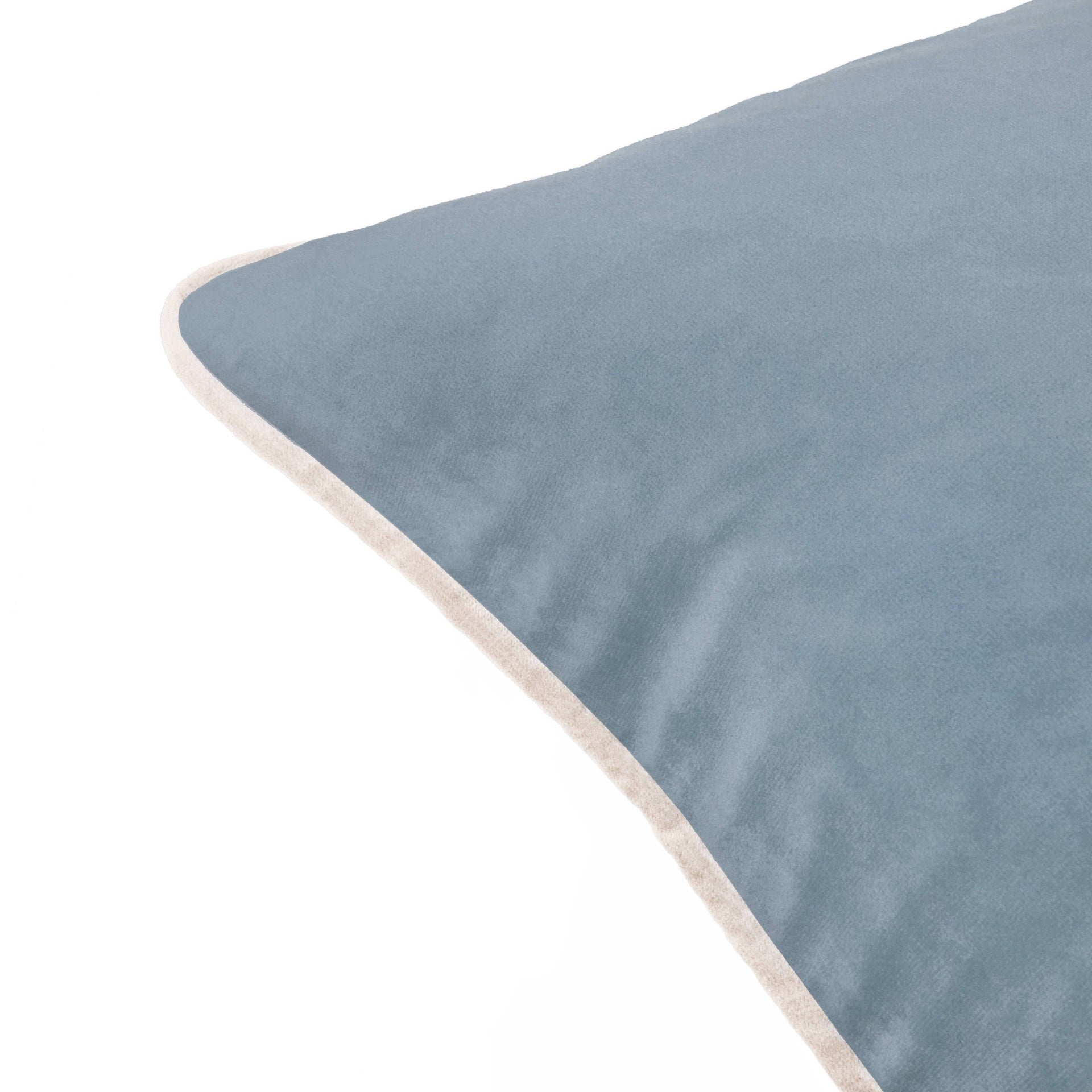 Pillow Blue Cream Trim Velvet