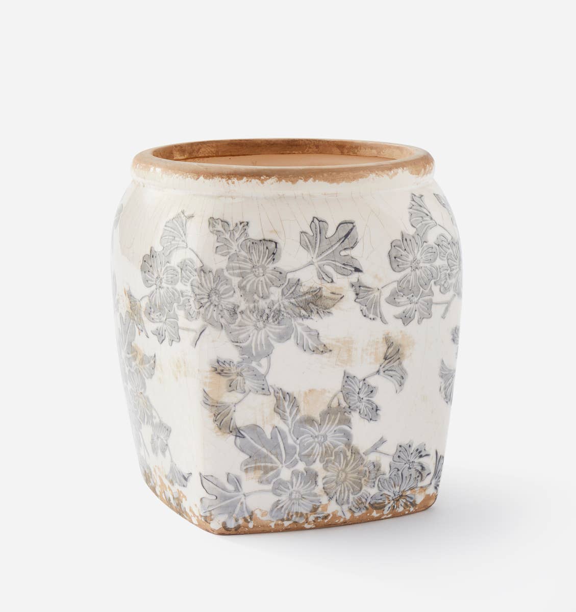 Antique Square Planter Pot Botanical
