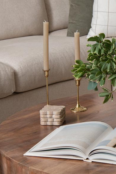 Travertine Coasters Scalloped (set of 4)