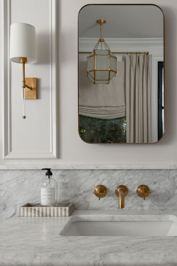 Scalloped Marble Fluted Tray Beige Gray